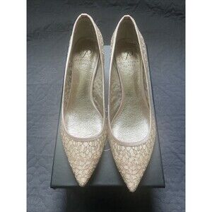 Adrianna Papell LOIS-LC Kitten Heels Blush Valencia 8M Pointed Lace Prom w/Box
